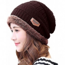 Skullies & Beanies Winter Hats for Women & Men Slouchy Beanie Skull Caps Warm Snow Ski Knit Hat Cap - Brown - CD12O2UVWYX $12.34