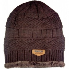 Skullies & Beanies Winter Hats for Women & Men Slouchy Beanie Skull Caps Warm Snow Ski Knit Hat Cap - Brown - CD12O2UVWYX $12.34