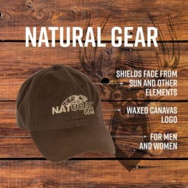 Baseball Caps Waxed Cotton Canvas Logo Cap- Unisex Baseball or Hunting hat Made with Waxed Cotton - Brown - CX18EYHA69O $14.85