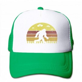 Baseball Caps Bigfoot Retro Alien Invasion UFO Adult Trucker Baseball Mesh Cap Adjustable Hat for Men Women - Green - CU18MGK...