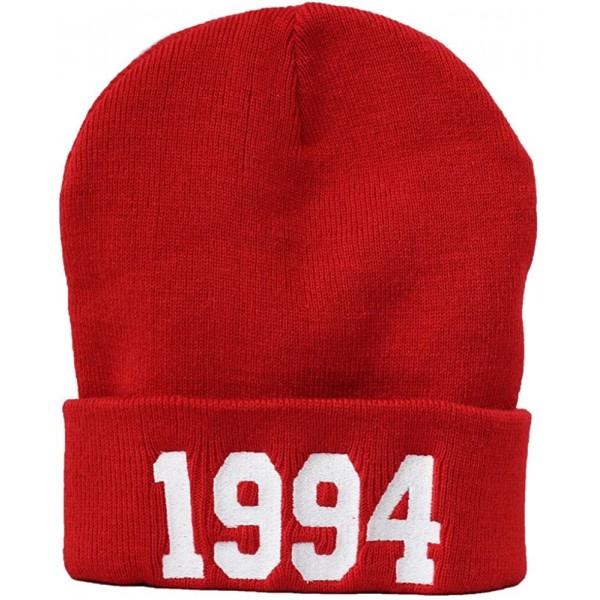 Skullies & Beanies Unisex Beanie - 1994 [Red] - CE17Y4SIEKD $10.44