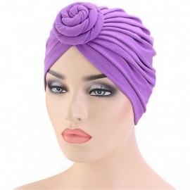 Skullies & Beanies Womens Big Flower Turban Beanie Elegant Cap Head Wrap Stretch Long Hair Scarf Headscarf - 441-beige - C018...