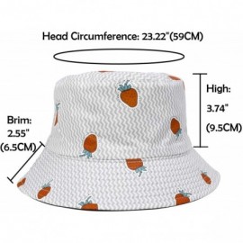 Bucket Hats Fashion Fruit Bucket Hat for Women Trendy Strawberry Painted Foldable Summer Cotton Fisherman Sun Caps - CQ1983RO...