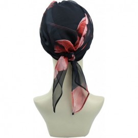 Skullies & Beanies Chemo Headwear Headwrap Scarf Cancer Caps Gifts for Hair Loss Women - Dark Red Black - C8189W2EMMQ $19.76