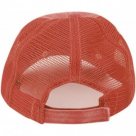 Baseball Caps Low Profile Unstructured HAT Twill Distressed MESH Trucker CAPS - Rust - CS12NU76M06 $13.97