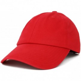 Baseball Caps Made in USA Soft Crown Washed 100% Cotton Chino Twill Baseball Cap - Red - C912LCECLVZ $18.80
