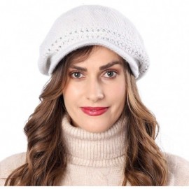 Berets Knit Berets for Women Winter Chic Skull Caps Slouchy Beanie Hat - Br015-white - CI18A0LCWI6 $7.94