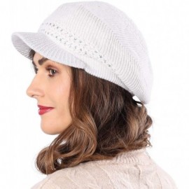 Berets Knit Berets for Women Winter Chic Skull Caps Slouchy Beanie Hat - Br015-white - CI18A0LCWI6 $7.94