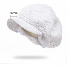 Berets Knit Berets for Women Winter Chic Skull Caps Slouchy Beanie Hat - Br015-white - CI18A0LCWI6 $7.94