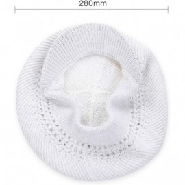 Berets Knit Berets for Women Winter Chic Skull Caps Slouchy Beanie Hat - Br015-white - CI18A0LCWI6 $7.94