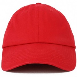 Baseball Caps Made in USA Soft Crown Washed 100% Cotton Chino Twill Baseball Cap - Red - C912LCECLVZ $18.80