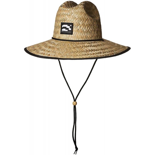 Sun Hats Brooklyn Surf Men's Straw Sun Lifeguard Beach Hat Raffia Wide Brim- Natural- One Size - C3180Y5DMWW $14.87