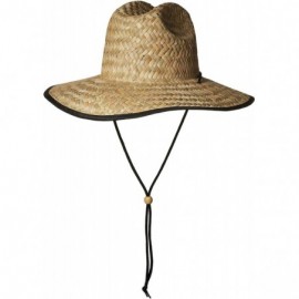 Sun Hats Brooklyn Surf Men's Straw Sun Lifeguard Beach Hat Raffia Wide Brim- Natural- One Size - C3180Y5DMWW $14.87