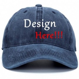 Baseball Caps Men Women Denim Custom Hip Hop Trucker Hat Add You Personalized Design to Baseball Caps - Retro Navy - CN18G4SR...