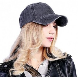 Baseball Caps Men Women Denim Custom Hip Hop Trucker Hat Add You Personalized Design to Baseball Caps - Retro Navy - CN18G4SR...