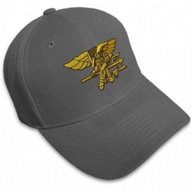 Baseball Caps Custom Baseball Cap U.S. Navy Seal Embroidery Acrylic Dad Hats for Men & Women - Dark Grey - CQ18SEADMSY $17.05