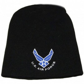 Skullies & Beanies 8" Air Force Wings Black Knitted Embroidered Beanie Skull Cap Hat - CX18M6Y9H5L $11.23