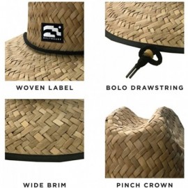 Sun Hats Brooklyn Surf Men's Straw Sun Lifeguard Beach Hat Raffia Wide Brim- Natural- One Size - C3180Y5DMWW $14.87