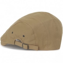 Newsboy Caps Cotton Solid Color Adjustable Gatsby Newsboy Hat Cabbie Hunting Flat Cap - Beige - C818H424ACS $28.84