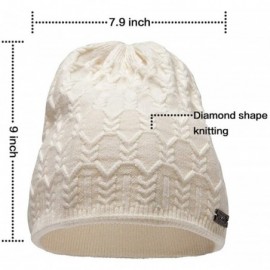 Skullies & Beanies Beanie for Small Head Adult or Teenagers Cable Knit Beanie Winter Hats for Women Skull Caps - White-diamon...