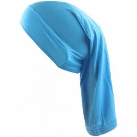 Skullies & Beanies Headscarf Women's Muslim Stretch Turban Hat Chemo Cap Hair Loss Head Scarf Wrap Hijib Cap - Blue - CC18RMA...