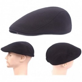 Newsboy Caps Men's Flat Hat Sun Berets Cap Blend Newsboy Ivy Hat Blend Classic Beret Hat - Black - CI192O9U7R3 $7.94