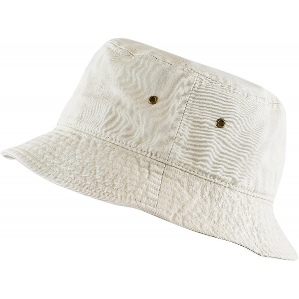 Bucket Hats Unisex 100% Cotton Packable Summer Travel Bucket Beach Sun Hat - Putty - CN17X3IDMZD $11.53