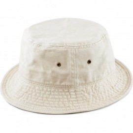 Bucket Hats Unisex 100% Cotton Packable Summer Travel Bucket Beach Sun Hat - Putty - CN17X3IDMZD $11.53