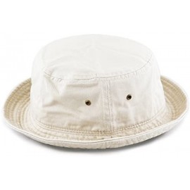 Bucket Hats Unisex 100% Cotton Packable Summer Travel Bucket Beach Sun Hat - Putty - CN17X3IDMZD $11.53