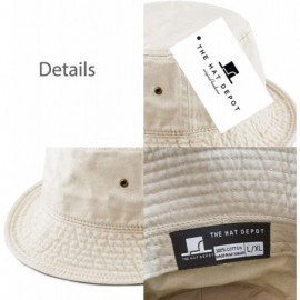 Bucket Hats Unisex 100% Cotton Packable Summer Travel Bucket Beach Sun Hat - Putty - CN17X3IDMZD $11.53