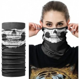 Balaclavas Seamless Face Mask Silk Fabric Headwear Headband Neck Gaiter Multifunctional - Black & Skull - CT197SLYADI $9.33