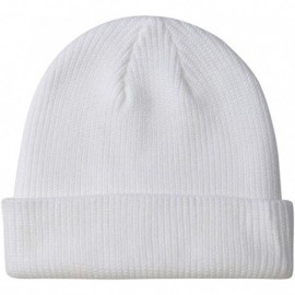 Skullies & Beanies Warm Daily Slouchy Beanie Hat Knit Cap for Men and Women - White - C1187XQ3NNT $21.19
