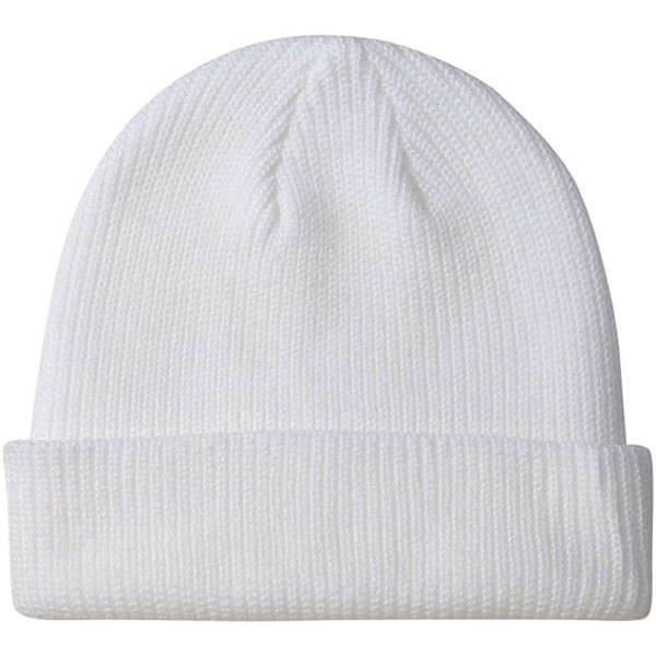 Skullies & Beanies Warm Daily Slouchy Beanie Hat Knit Cap for Men and Women - White - C1187XQ3NNT $10.86