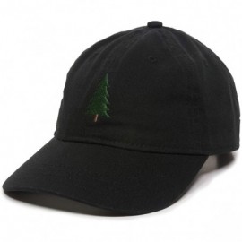 Baseball Caps Evergreen Tree Embroidered Dad Hat - Adjustable Polo Style Cap for Men & Women - Black - CE18L9T7YRI $13.80