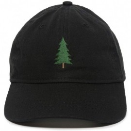 Baseball Caps Evergreen Tree Embroidered Dad Hat - Adjustable Polo Style Cap for Men & Women - Black - CE18L9T7YRI $13.80