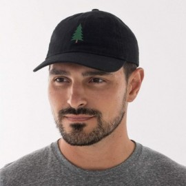 Baseball Caps Evergreen Tree Embroidered Dad Hat - Adjustable Polo Style Cap for Men & Women - Black - CE18L9T7YRI $13.80