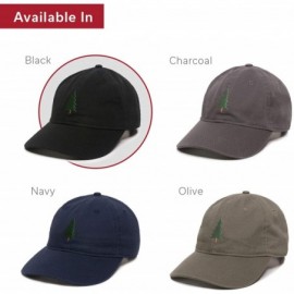 Baseball Caps Evergreen Tree Embroidered Dad Hat - Adjustable Polo Style Cap for Men & Women - Black - CE18L9T7YRI $13.80