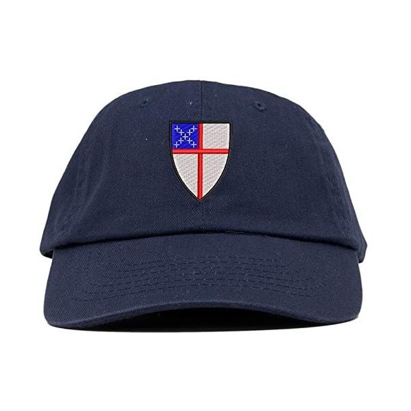 Baseball Caps Episcopal Shield Logo Embroidered Low Profile Soft Crown Unisex Baseball Dad Hat - Navy - CH18X8DL2Y9 $19.55