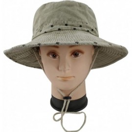 Sun Hats Men's Sun Hat Fisherman Hat UV Protection Outdoor Hiking Fishing Washed Cotton Cap - Khaki / Star - CX18S3KX93G $15.17