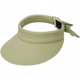 Sun Hats Women's Sportswear Sweat Absorbent Visor Hat w/Ribbon Bow - Lime - C418C5RYYY8 $17.74