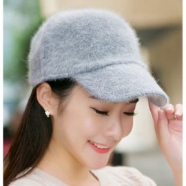 Baseball Caps XMLY Womens Fashion Fashion Winter Baseball Cap with Rabbit - Grey - CL185O9LGMC $12.12