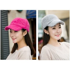 Baseball Caps XMLY Womens Fashion Fashion Winter Baseball Cap with Rabbit - Grey - CL185O9LGMC $12.12