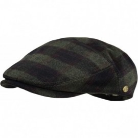 Newsboy Caps Premium Men's Wool Newsboy Cap SnapBrim Thick Winter Ivy Flat Stylish Hat - 3008-olive Check - CZ18Y8K4L6D $30.98