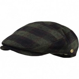 Newsboy Caps Premium Men's Wool Newsboy Cap SnapBrim Thick Winter Ivy Flat Stylish Hat - 3008-olive Check - CZ18Y8K4L6D $13.45