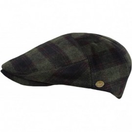 Newsboy Caps Premium Men's Wool Newsboy Cap SnapBrim Thick Winter Ivy Flat Stylish Hat - 3008-olive Check - CZ18Y8K4L6D $13.45