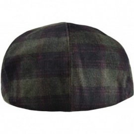 Newsboy Caps Premium Men's Wool Newsboy Cap SnapBrim Thick Winter Ivy Flat Stylish Hat - 3008-olive Check - CZ18Y8K4L6D $13.45