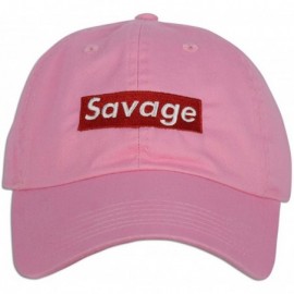 Baseball Caps Savage Embroidered Dad Cap Hat Adjustable Polo Style Unconstructed - Lt. Pink - CI187HHXYX0 $14.29