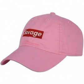 Baseball Caps Savage Embroidered Dad Cap Hat Adjustable Polo Style Unconstructed - Lt. Pink - CI187HHXYX0 $14.29