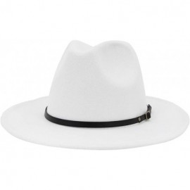 Fedoras Women Belt Buckle Fedora Hat - White - C6196SDIOL6 $29.43