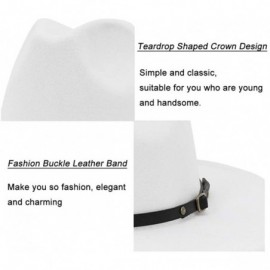Fedoras Women Belt Buckle Fedora Hat - White - C6196SDIOL6 $18.14